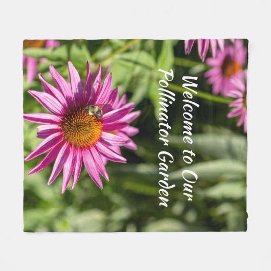 Pollinator Garden Floral Soft Fleece Throw (Vorderseite (Horizontal))