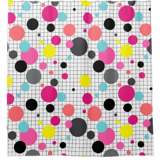 Pollka-Punkte Duschvorhang (Vorderseite)