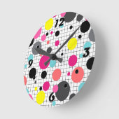Pollka-Punkte Runde Wanduhr (Winkel)