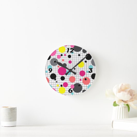 Pollka-Punkte Runde Wanduhr (Zuhause)