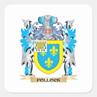 Pollock Coat of Arms - Familienwappen Quadratischer Aufkleber