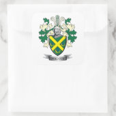 Pollock-Familienwappen-Wappen Quadratischer Aufkleber (Tasche)