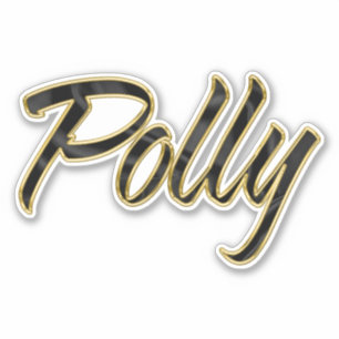 Polly black gold Lettering Aufkleber Sticker