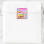 Polly Cake - Tortina - Quadratischer Aufkleber (Tasche)
