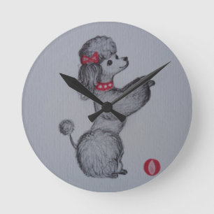 Polly der Pudel Runde Wanduhr