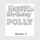 Polly Happy Birthday silver Aufkleber Sticker (Blatt)