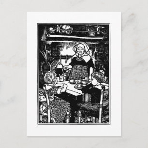 Polly legte den Kettle auf Kinderzimmer Rhyme Postkarte