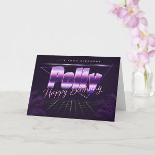 Polly Name Vorname lila retro Karte Geburtstag
