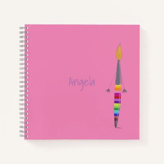 Polly Paintbrush Square Notebook anpassbar. Notizblock (Vorderseite)