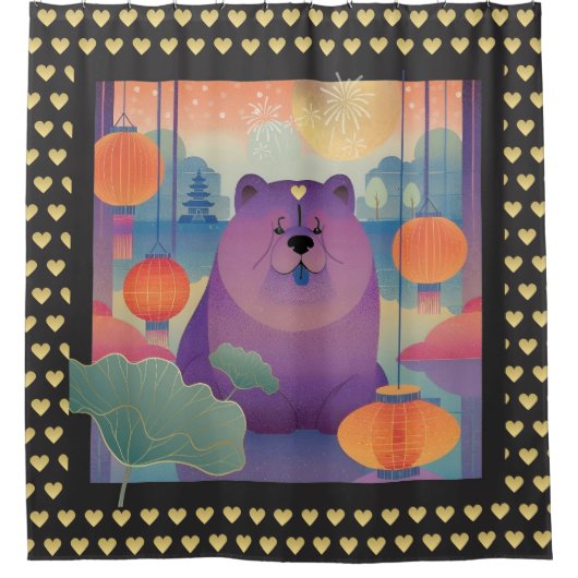 POLLY PLUM Hund Duschvorhang (Vorderseite)