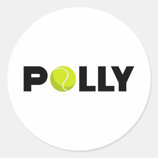 Polly Tennis Runder Aufkleber (Vorderseite)