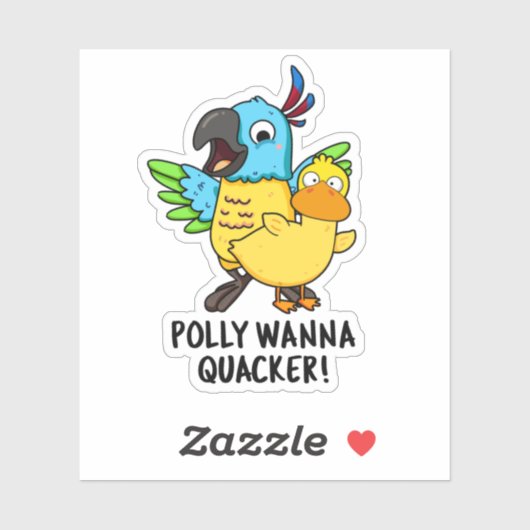 Polly Wanna Quacker Funny Animal Pub Aufkleber (Blatt)