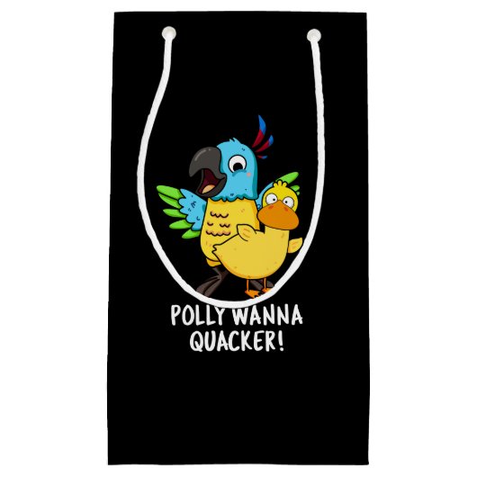 Polly Wanna Quacker Funny Animal Pub Kleine Geschenktüte (Vorderseite)