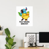 Polly Wanna Quacker Funny Animal Pub Poster (Heimbüro)