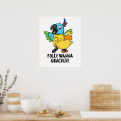 Polly Wanna Quacker Funny Animal Pub Poster (Küche)