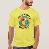Polly Will Papageien-Design T-Shirt (Vorderseite)