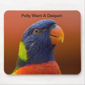 Polly Wollte A Daiquiri (Trunken Parrot) Mousepad (Vorne)