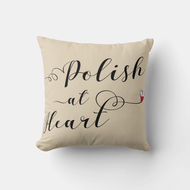 Polnisch am Heart Throw Cushion, Polen Kissen (Vorderseite)