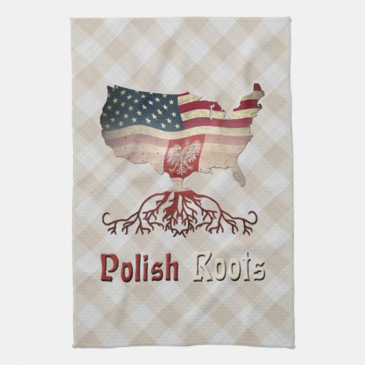 Polnisch American Roots Teetücher Handtuch (Vertikal)