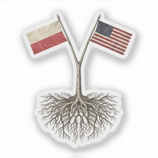 Polnisch-Amerikanisch Aufkleber (Vorderseite)