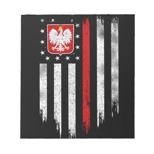 Polnisch-amerikanische Flagge Combo Polen Usa Pols Notizblock (Vorderseite)
