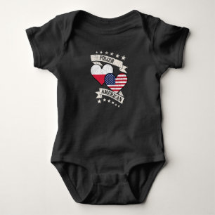 Polnisch-Amerikanische Herzflaggen Polen Amerika Baby Strampler