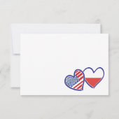 Polnisch-amerikanische Herzflags RSVP Karte (Rückseite)