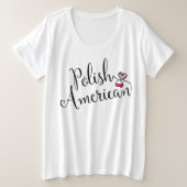 Polnisch Amerikanische Herzfrauen Große Größe T-Shirt (Design vorne)