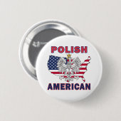 Polnisch-Amerikanische Karte Button (Vorne & Hinten)