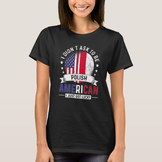 Polnisch-amerikanische Länder Flaggen Land Polen T-Shirt (Vorderseite)