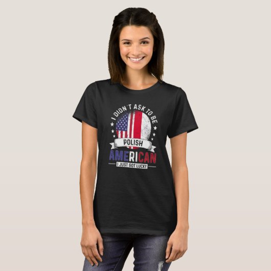 Polnisch-amerikanische Länder Flaggen Land Polen T-Shirt (Vorne ganz)