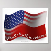 Polnisch-amerikanische Wave-Flagge Poster (Vorne)