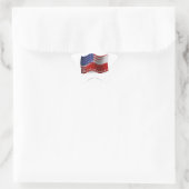 Polnisch-amerikanische Wave-Flagge Stern-Aufkleber (Tasche)