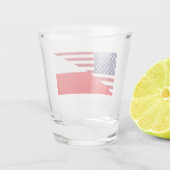 Polnisch-amerikanisches Flaggenglas Schnapsglas (Rückseite)