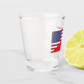 Polnisch-amerikanisches Flaggenglas Schnapsglas (Links)
