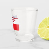 Polnisch-amerikanisches Flaggenglas Schnapsglas (Rechts)