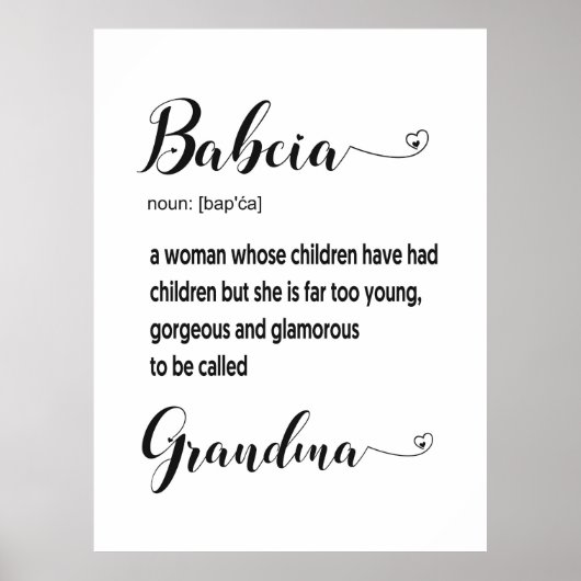 Polnisch Babcia Grandma Geschenk Poster (Vorne)