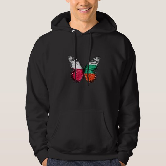 Polnisch-Bulgarische Flag-Schmetterling Hoodie (Vorderseite)