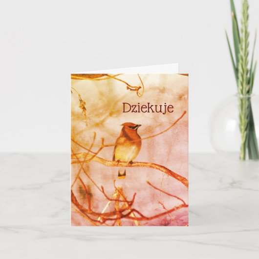 Polnisch Danke Dziekuje Nature Art Card (Vorderseite)