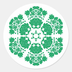 Polnisch designierte Blumen Runder Aufkleber