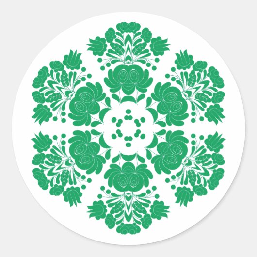 Polnisch designierte Blumen Runder Aufkleber (Vorderseite)