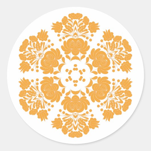 Polnisch designierte Blumen Runder Aufkleber (Vorderseite)