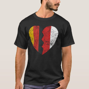 Polnisch Deutsche Flagge Herz Deutschland Polen Fl T-Shirt