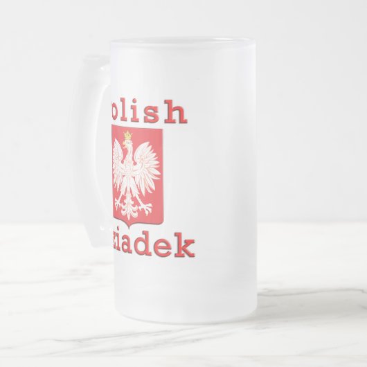 Polnisch Dziadek Eagle Mattglas Bierglas (Vorderseite Links)