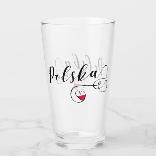 Polnisch Flag Herzdesign, Polen Polska Glas (Rückseite)