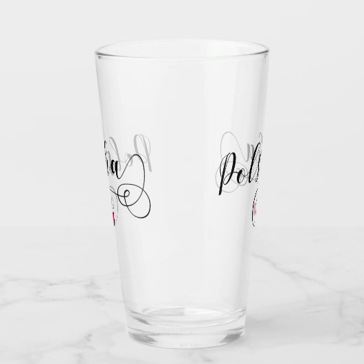 Polnisch Flag Herzdesign, Polen Polska Glas (Links)