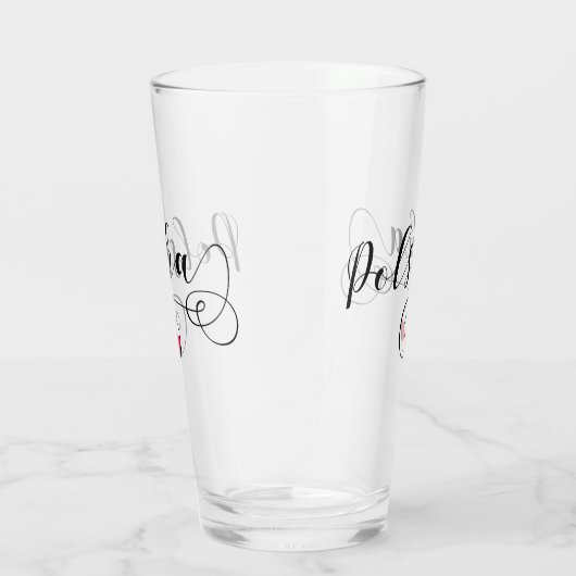 Polnisch Flag Herzdesign, Polen Polska Glas (Rechts)