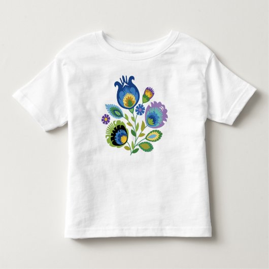 Polnisch floral Dark Blue Papercut Design Kleinkind T-shirt (Vorderseite)