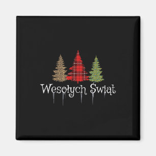 Polnisch frohe Weihnachten Wesolych Swiat Karierte Magnet