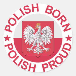 Polnisch Geboren Polnischer Stolz Runder Aufkleber